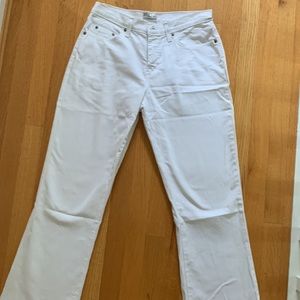 White wide leg/boot cut pants